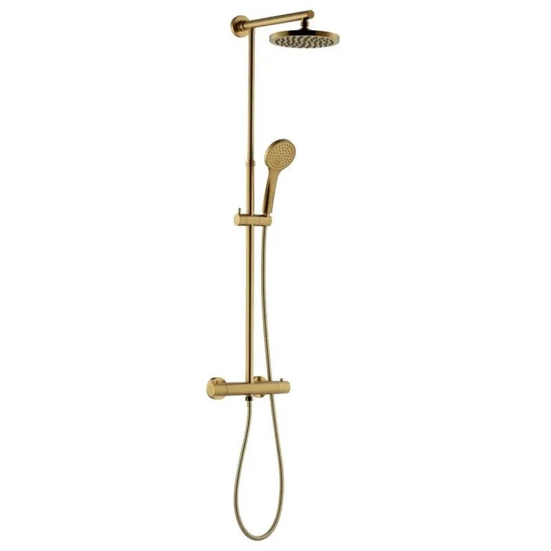 Adora Infigo   Termostatbruse- Sæt  ø200 100mm Gold Brushed