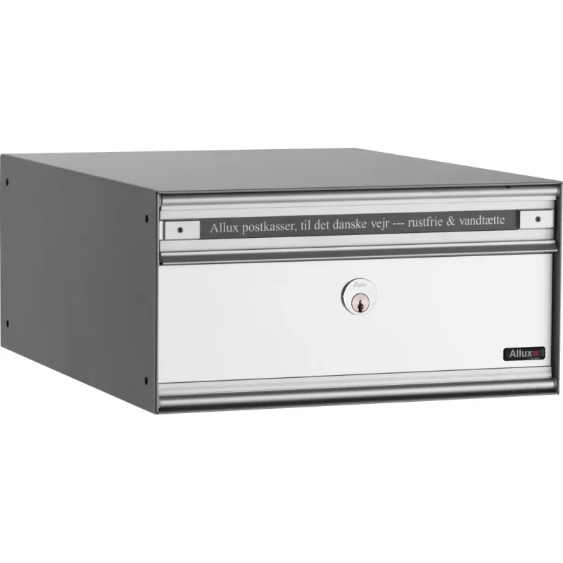 Allux Pc1 Uden Lås   Modul Gennemgående Alu Grå Systempostkasse F47815-