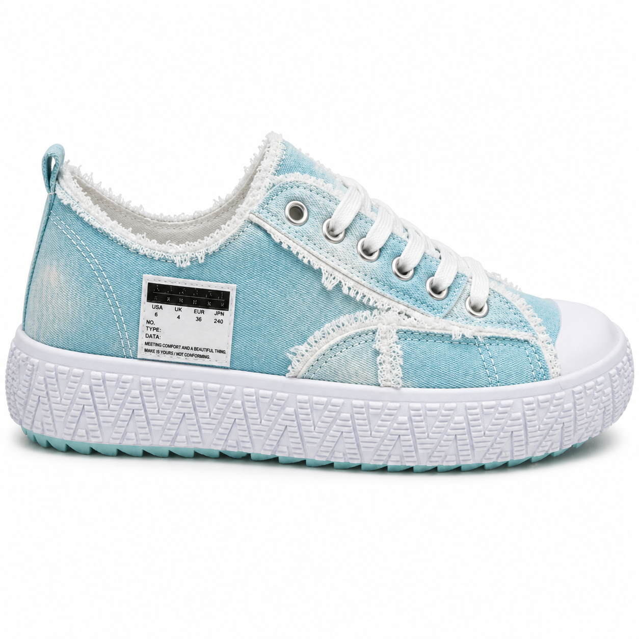Bella Denim Platform Sneaker 40