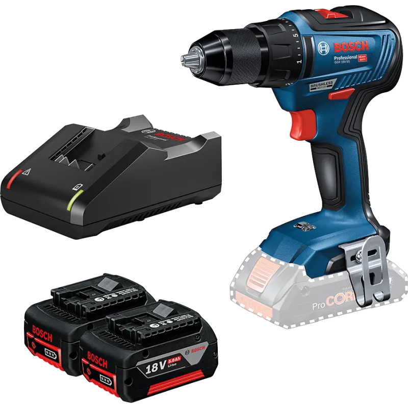 Bosch Akkuskruemaskine Gsr 18v-55 2x5ah  -case 0615990l7b