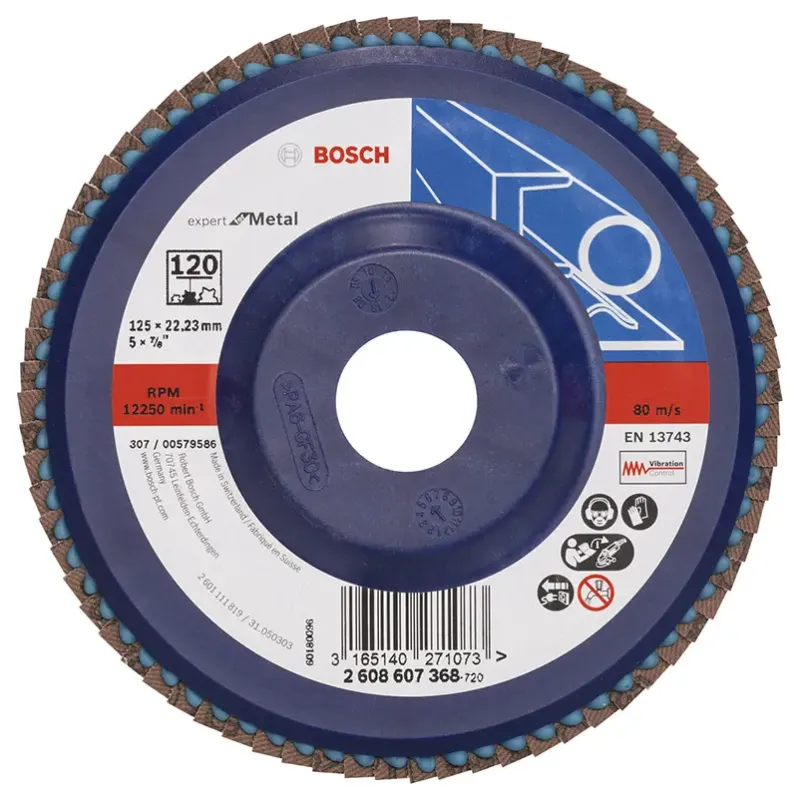 Bosch Lamelslibeskive  :mt ø125x22mm K120 Flad 2608607368