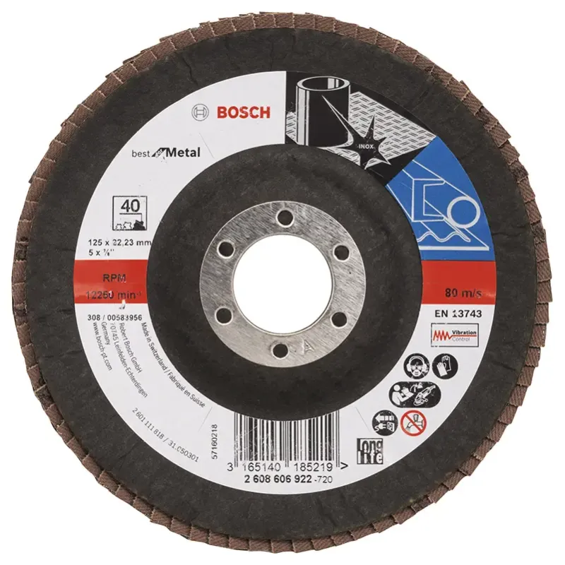 Bosch Lamelslibeskive  :mt ø125x22mm K40 Skrå 2608606922