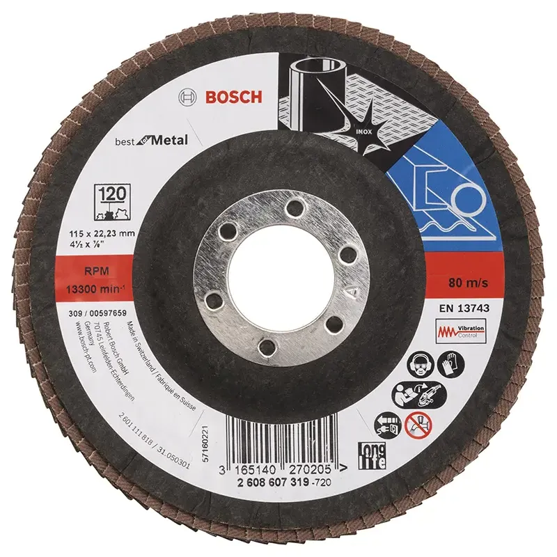 Bosch Lamelslibeskive  :mt ø115x22mmk120 Skrå 2608607319