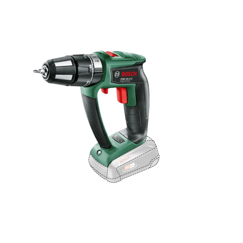 Bosch Psb 18 Li-  Ergonomic Akku-slagbore- Skruemaskine Med To Gear  Lithium-ion  Uden Akku Og Lader  06039b0302