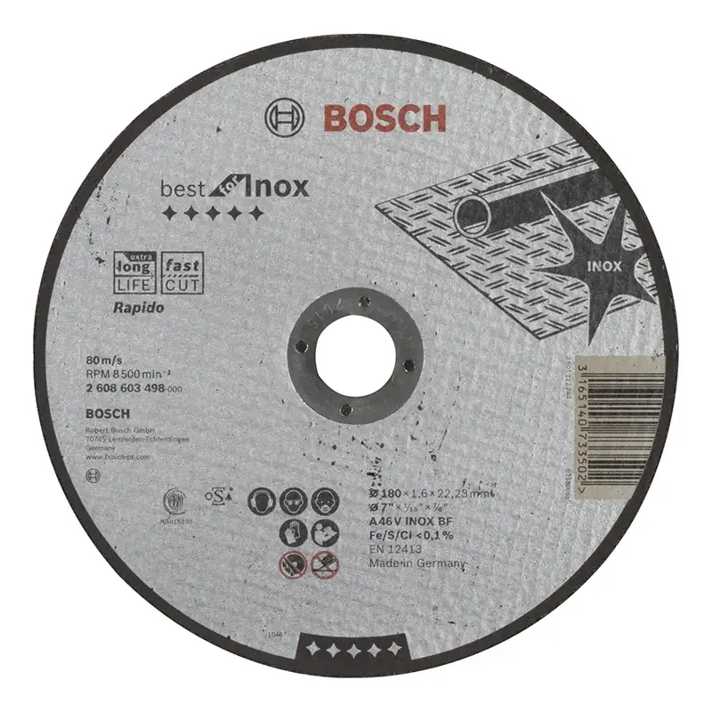 Bosch Skæreskive A46v Inox 180x1 6mm Lige 2608603498