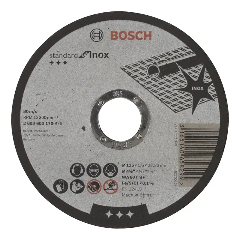 Bosch Skæreskive Inox 115x1 6mm Std 2608603170