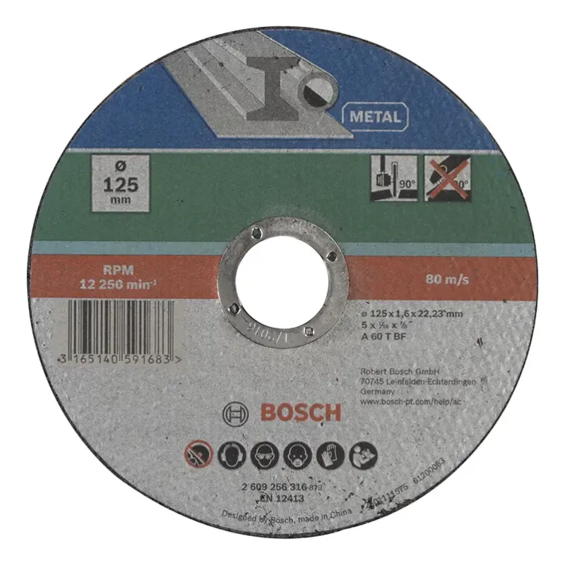 Bosch Skæreskive Metal 125x1 6mm Lige 2609256316