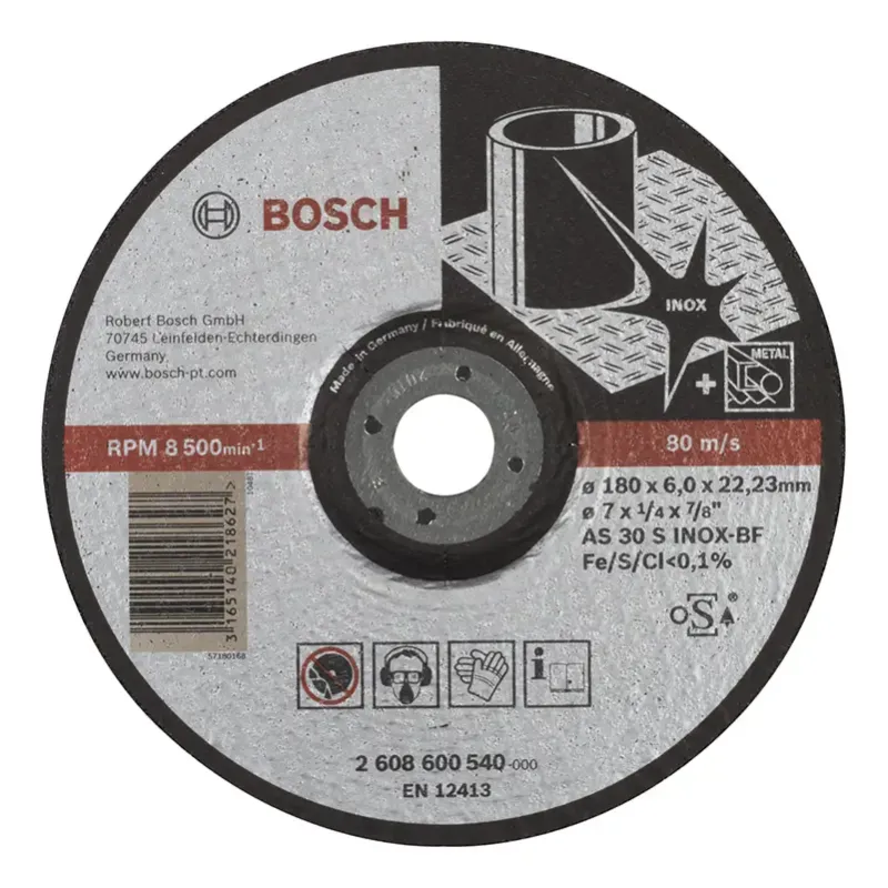 Bosch Slibeskive 180x6mm Inox 2608600540