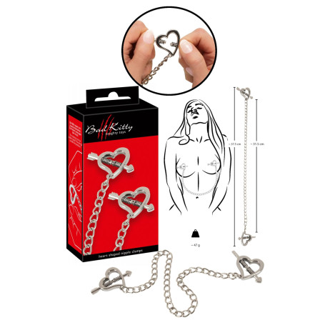 Bad Kitty Naughty Toys Heart Shaped Nipple Clamps