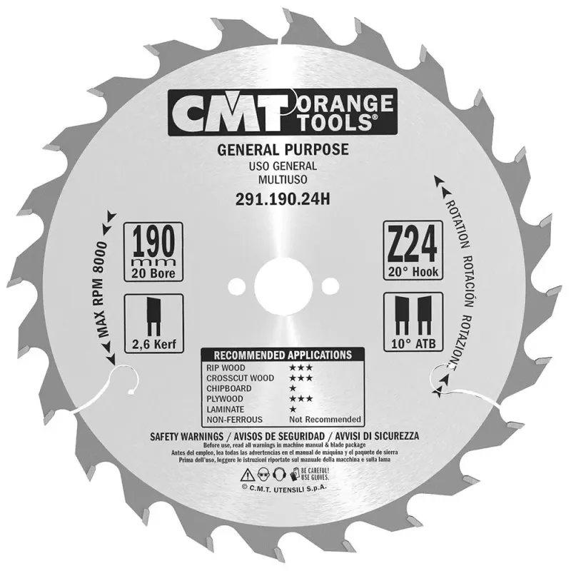 Cmt Klinge 190x2 6x16 Z24   291 190 24e