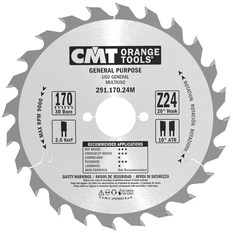 Cmt Klinge 170x2 6x30 Z24   291 170 24m