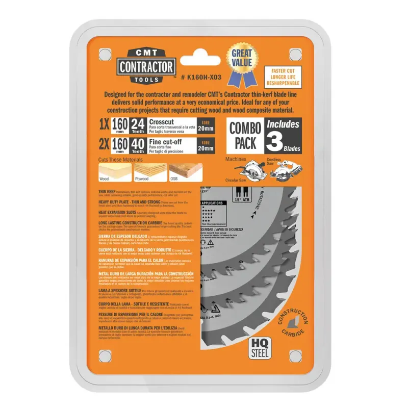 Cmt Klingesæt 160x20 Z24-40-40     K160h-x03