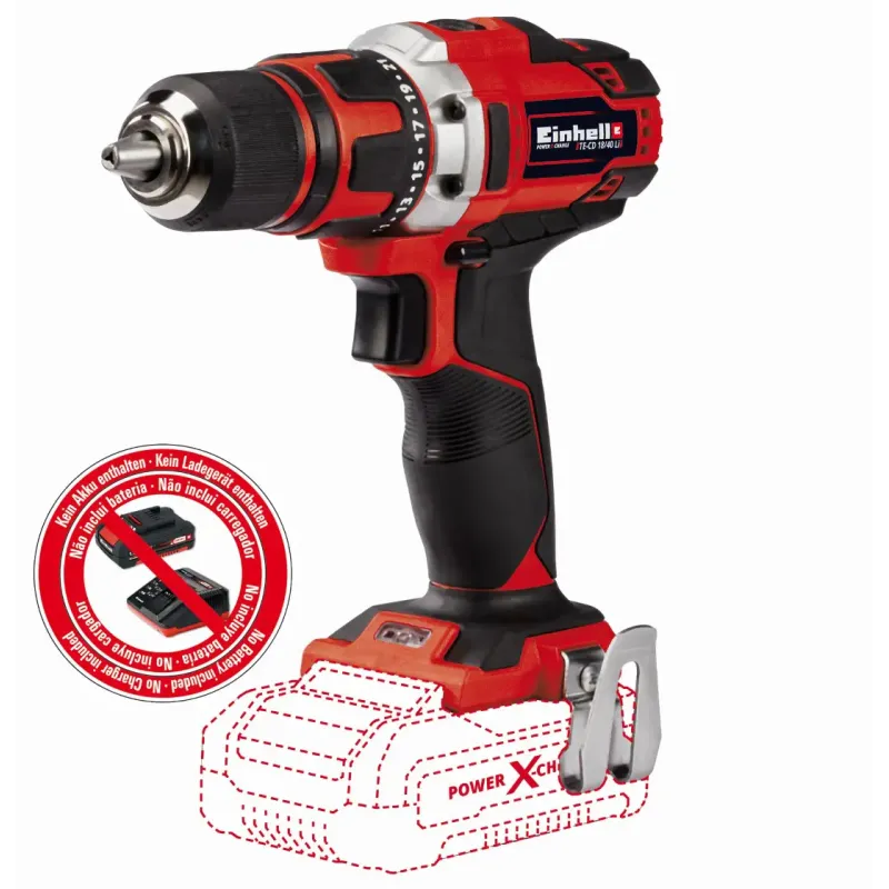 Einhell Te-cd 18 40 Li Akku Bore Skruemaskine 18v   Batteri Og Lader 4513925