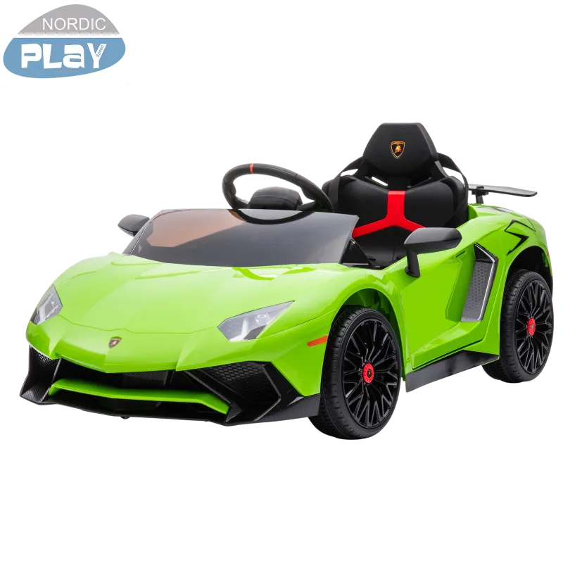 Elbil Lamborghini Aventador  12v  Limegrøn Nordic Play Speed