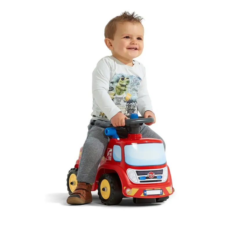 Falk Brandbil Ride-on Med Opbevaringsrum  Rat Og Horn