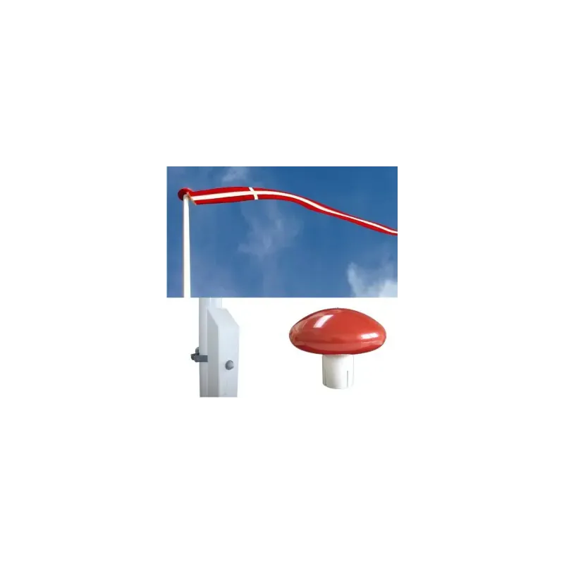 Glasfiberflagstang    Hvidmalet Egestøtte Og Beslag 10 Meter