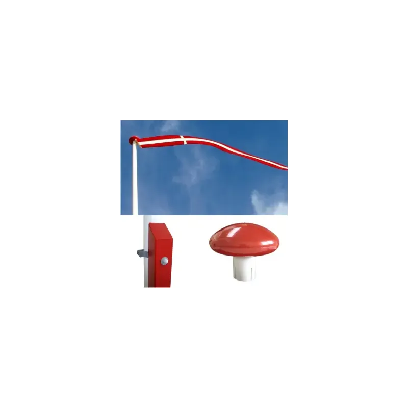 Glasfiberflagstang    Rødmalet Egestøtte Og Beslag 12 Meter