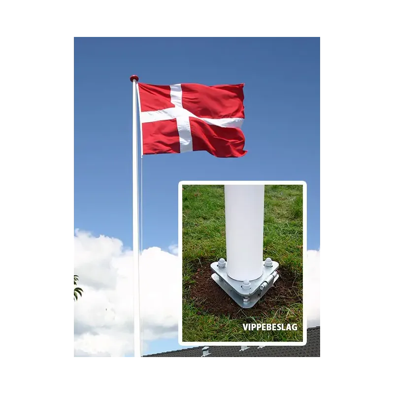 Glasfiberflagstang    Vippebeslag 14 Meter