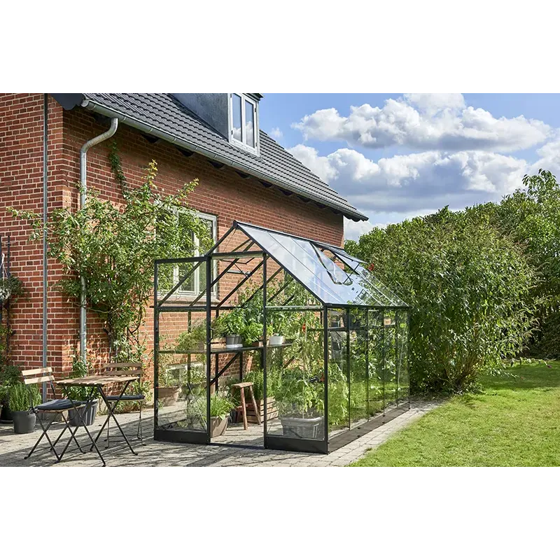 Halls Qube 610     Mâ  Sort      Mm Hærdet Glas Drivhus