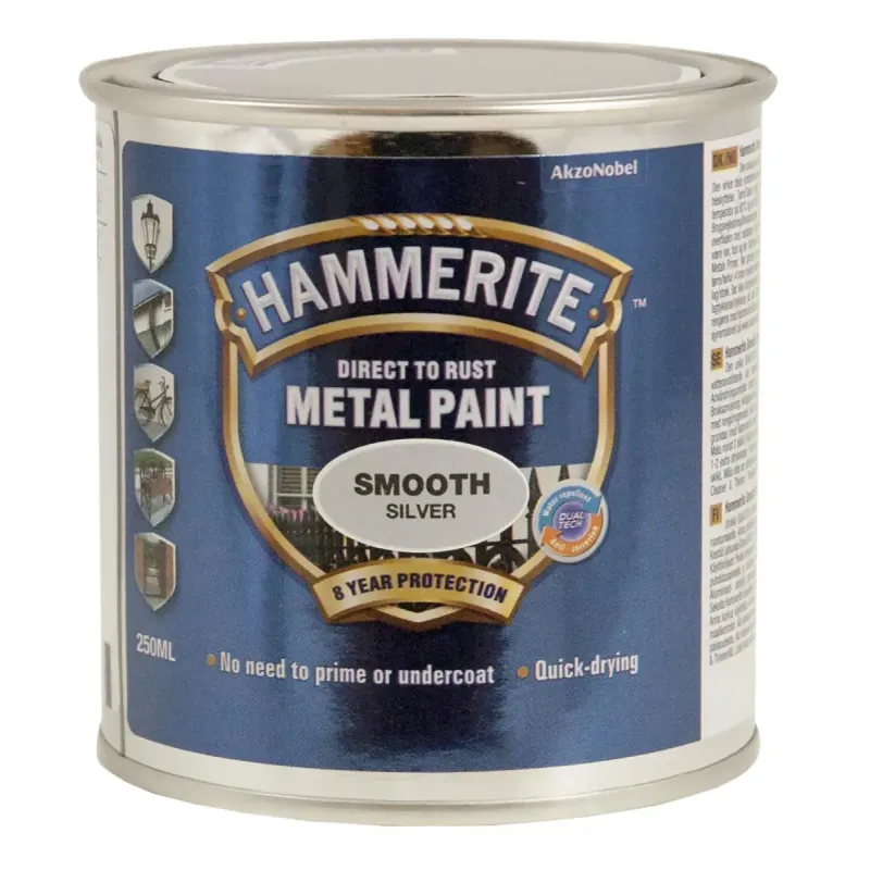Hammerite Glat-effekt Sølv 250ml