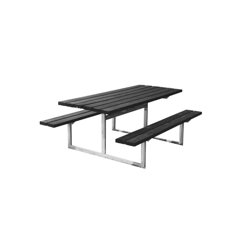 Hortus Bord- Bænksæt  Quot Frigg Quot  Sort Grundmalet Og Galvaniseret Stel Uden Ryg  : 175    : 140 Cm 801-081