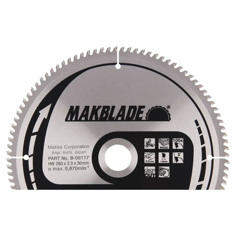 Makita Hm-klinge 260mm 100tï  -32873   -09117