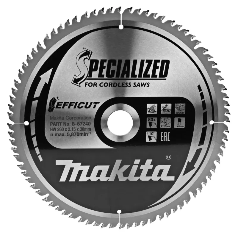 Makita Klinge Tct 260x30mm   80t  -67240