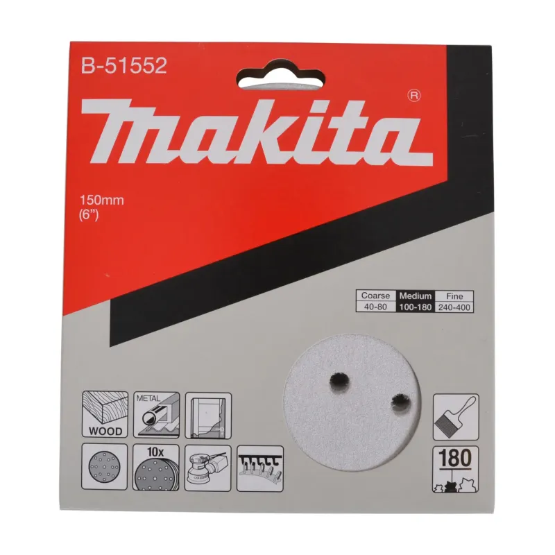 Makita Slibepapir 150mm K180 Hvid 10s  -51552