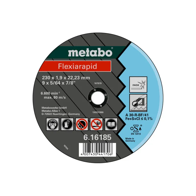 Metabo 4007430441690 616184000 Kvalitetsklasse   60-    46-    30-  Flexiarapid Inox