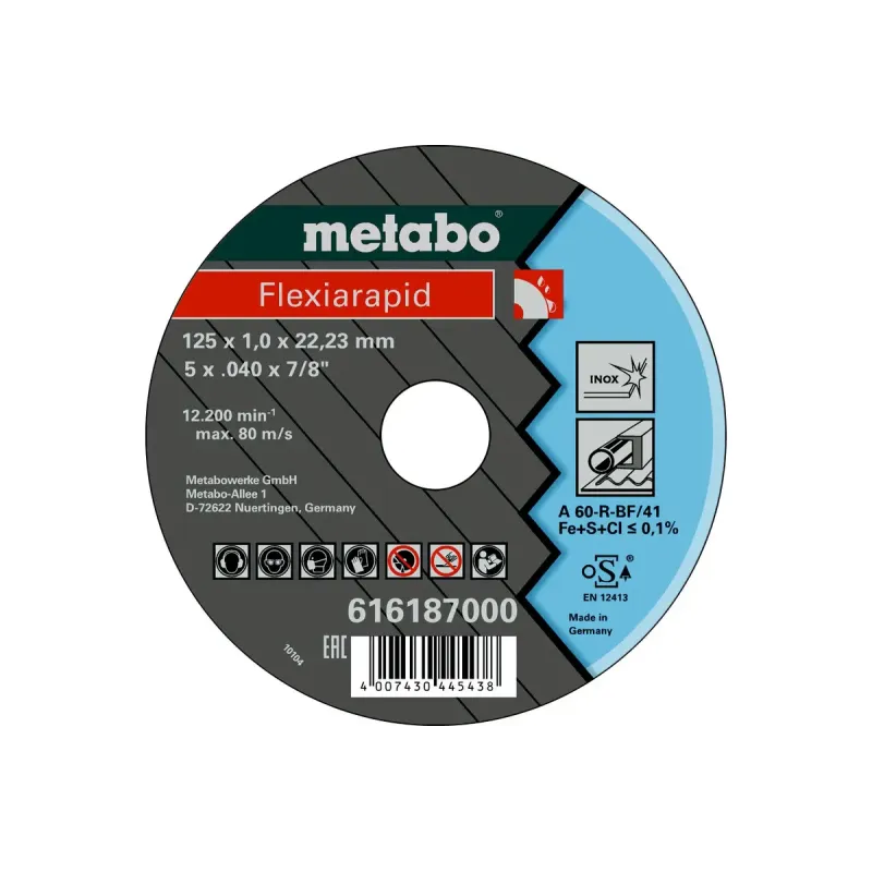 Metabo 4007430445438 616187000 Kvalitetsklasse   60-    46-    30-  Flexiarapid Inox