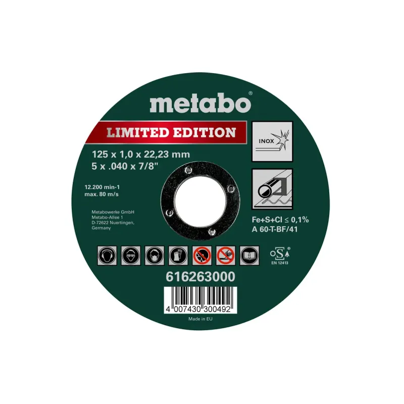 Metabo 4007430300492 616263000 Kvalitetsklasse   60-  Limited Edition-special Edition Inox