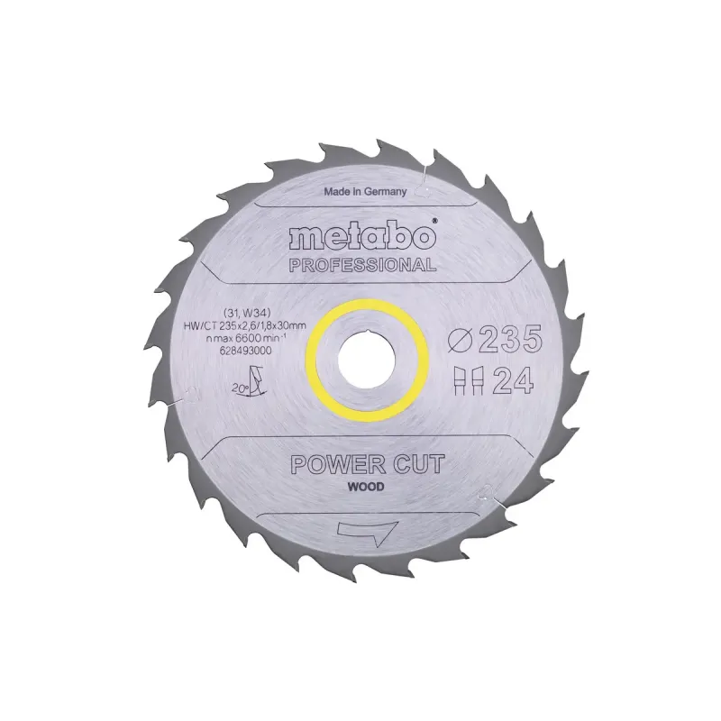 Metabo 4061792188518 628493000 Rundsavklinge Power Cut Wood  Kvalitet Professional  Til Håndrundsav