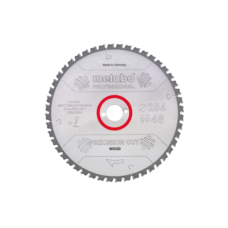 Metabo 4007430190390 628224000 Rundsavklinge Precision Cut Wood  Kvaliltet Professional  Til Semistationære Rundsav