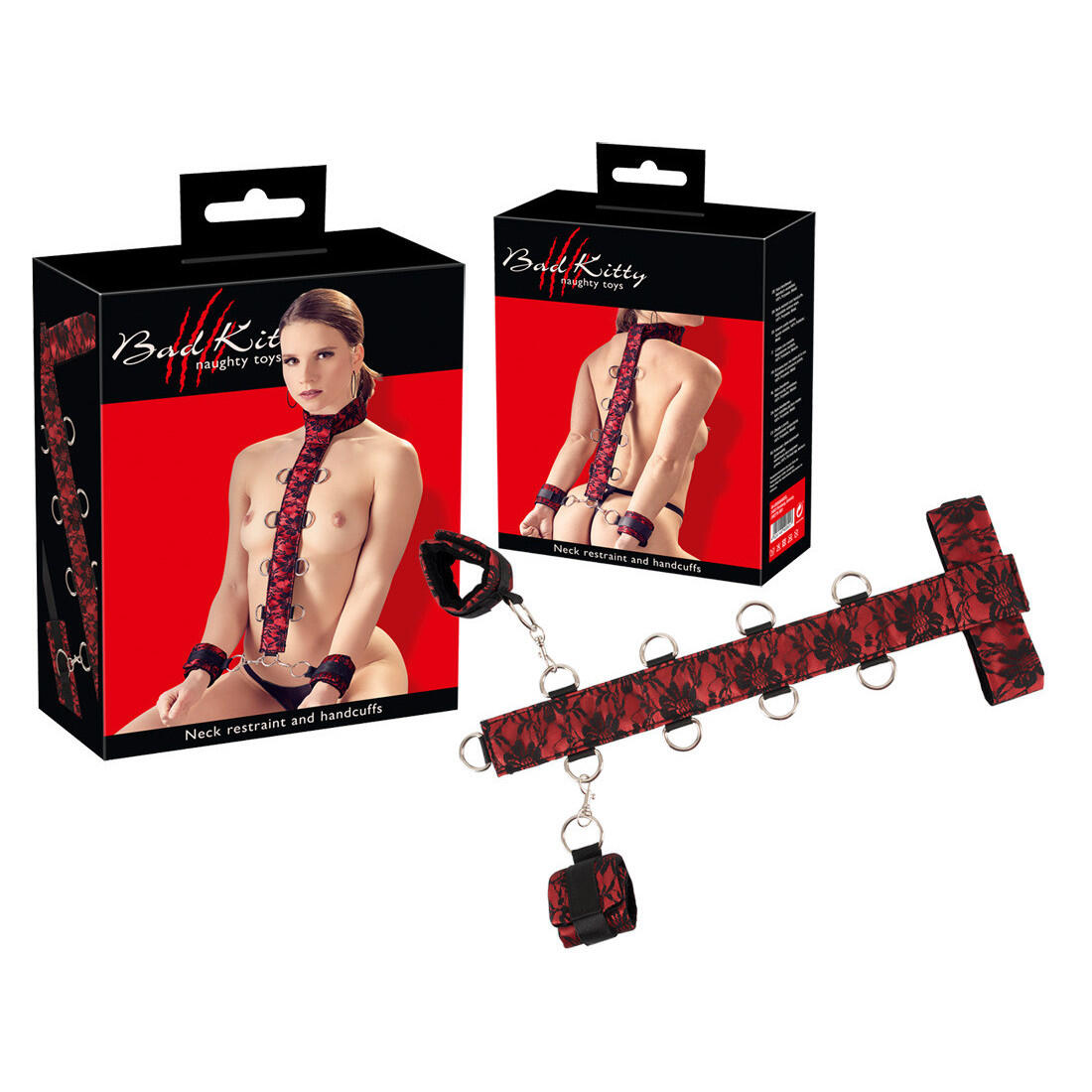 Bad Kitty Naughty Toys Neck Restraint And Handcuffs