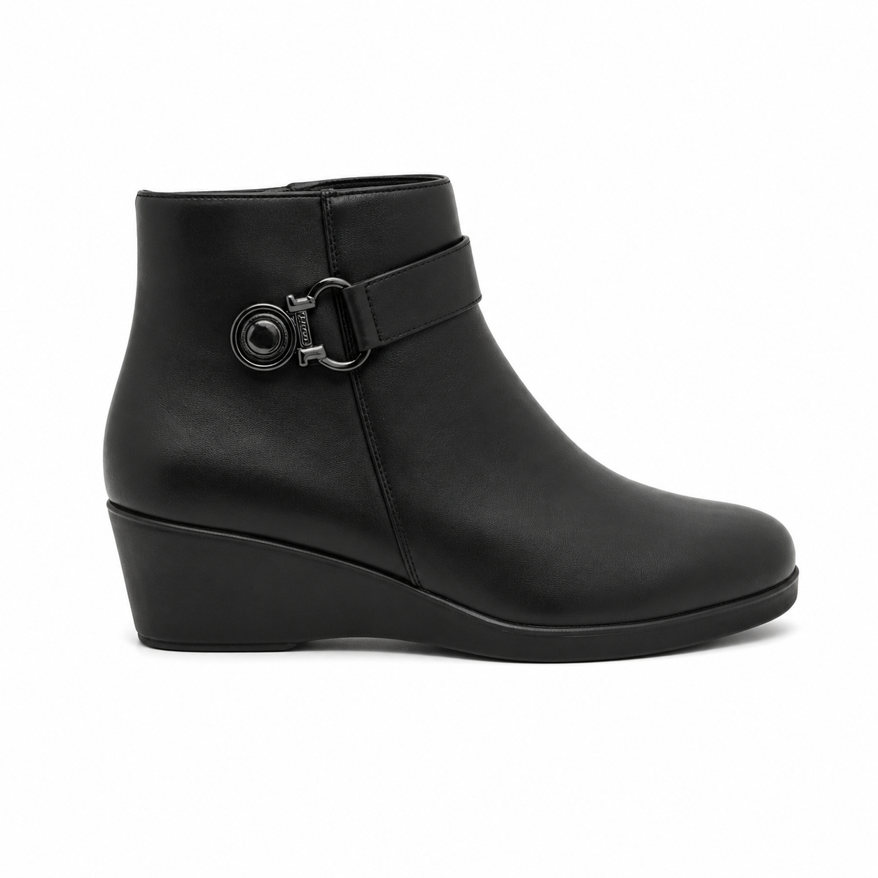 Noira Buckle Wedge Boot 42