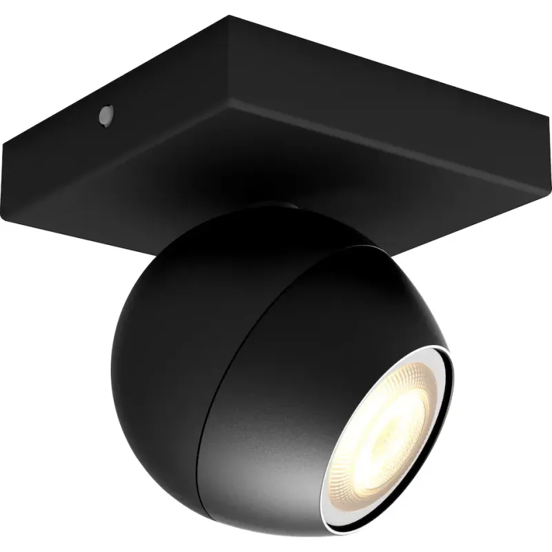 Philips Hue Buckram Hue Single Spot Black 1x5w 230v White Ambience