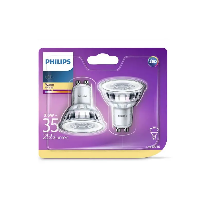 Philips Ledclassic  35w Spot Glas Gu10 Varm Hvid Ikke Dæmpbar   Stk 8718696582633