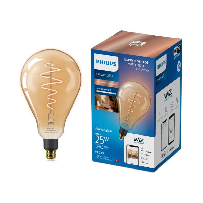 Philips Smart Led Tunable White Filament Ps160 E27  Ravfarvet