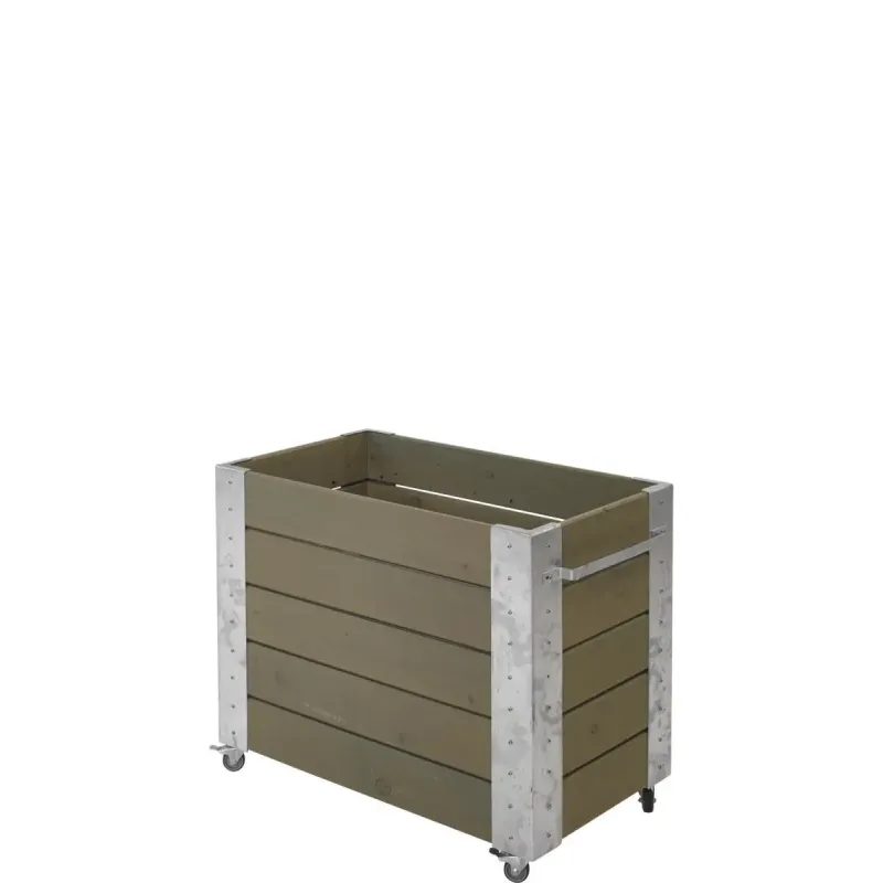 Plus Cubic Blomsterkasse 87x50x70cm   Hjul Gråbrun 18244-18
