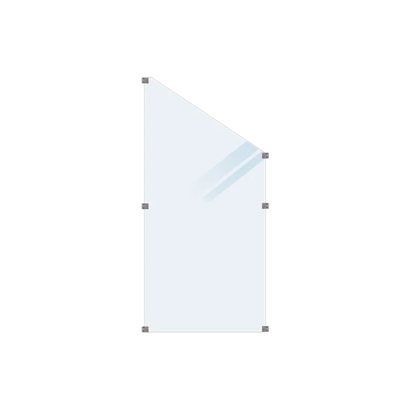 Plus Frosted Glashegn Skråelement Inkl    Beslag 175356-