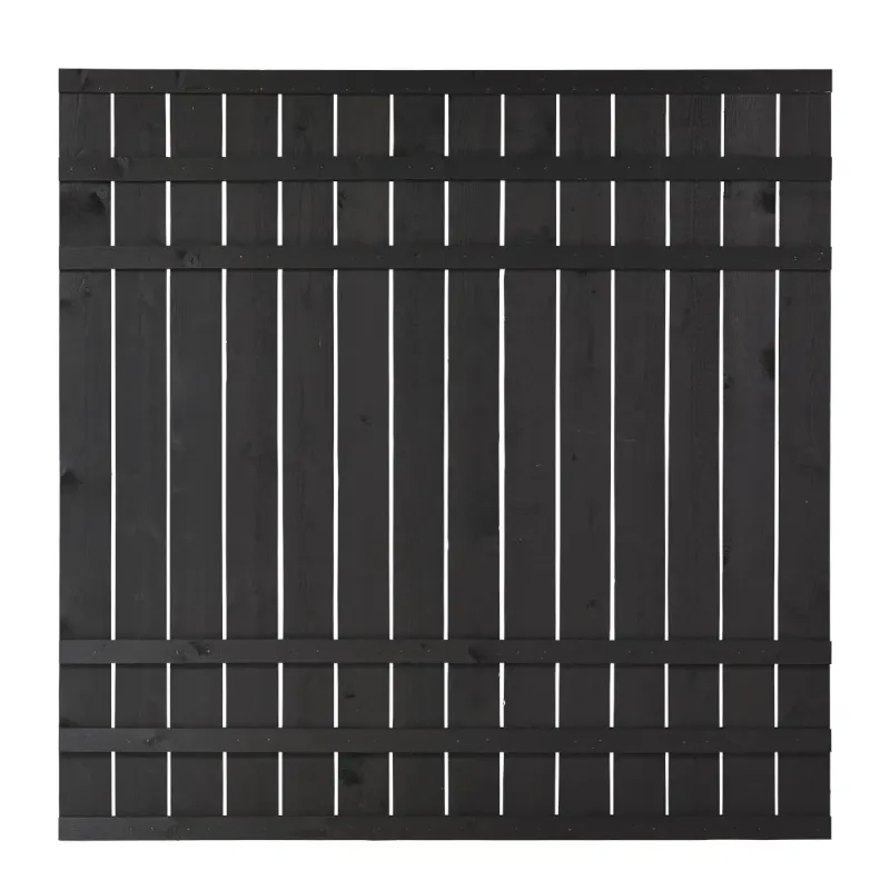 Plus Rustik Plankehegn 180x180cm Grundmalet Sort 17544-15