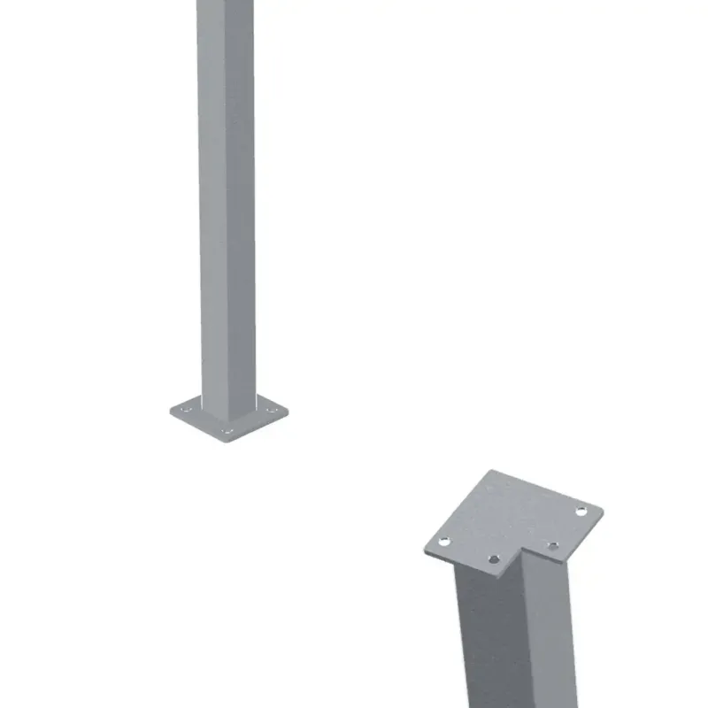 Plus Stål Hjørnestolpe Med Fod   Gelænder       Cm     103   Cm