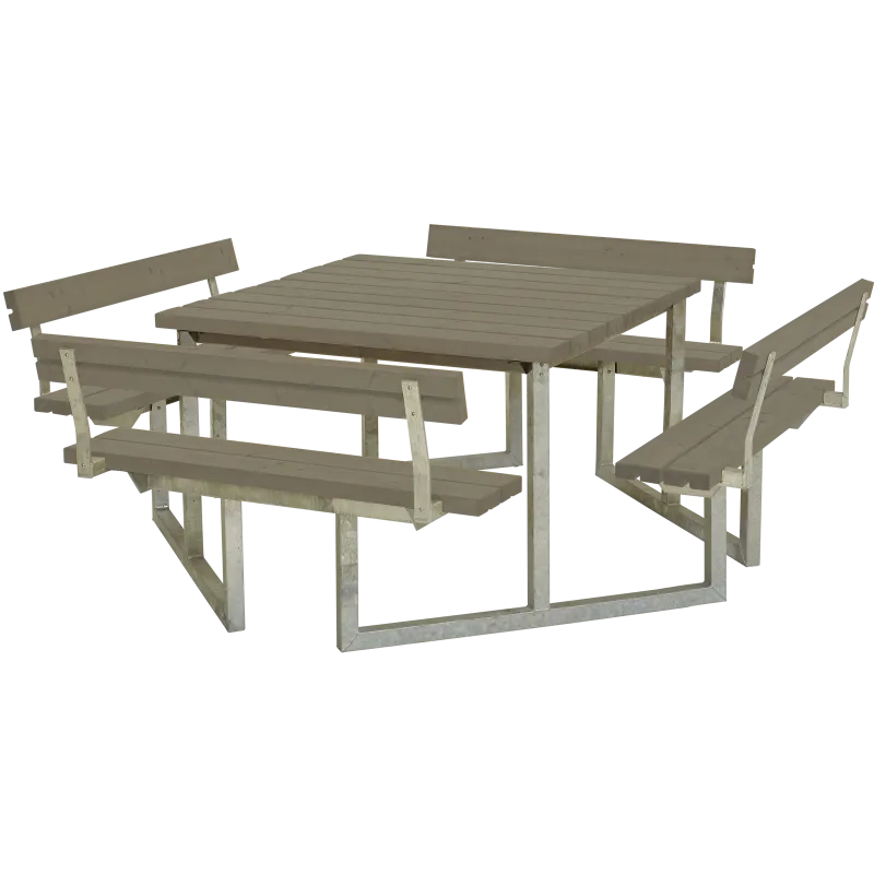 Plus Twist Bord Bænkesæt     Ryglæn 227 Cm Gråbrun