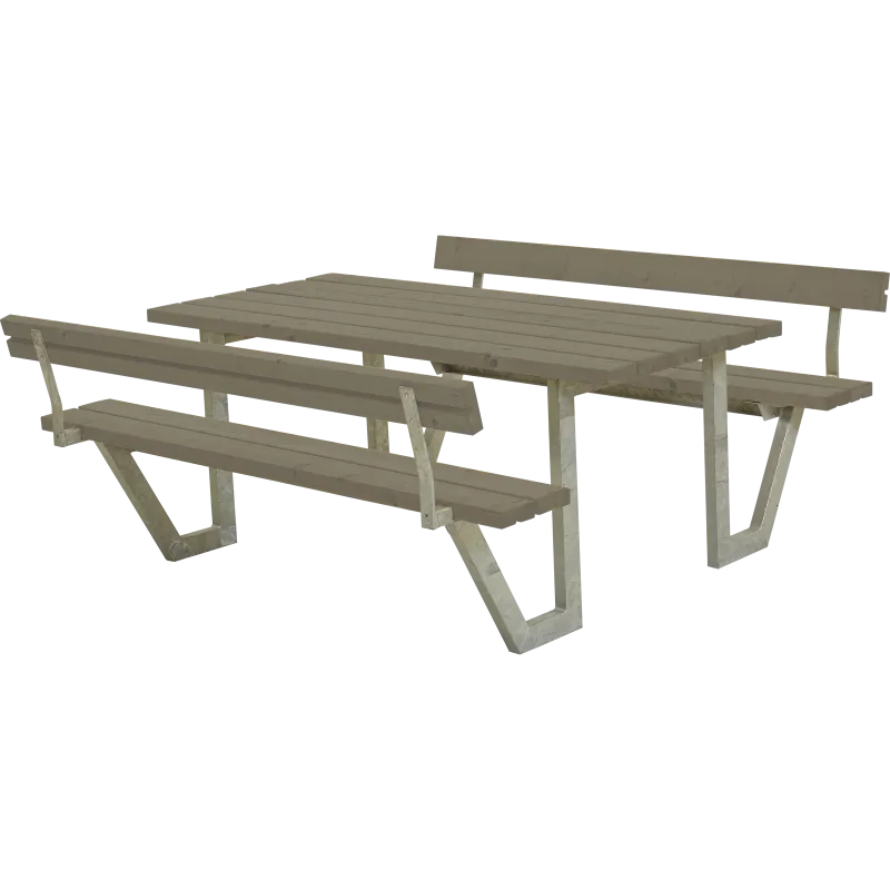 Plus Wega Bord Bænkesæt     Ryglæn 177 Cm Gråbrun