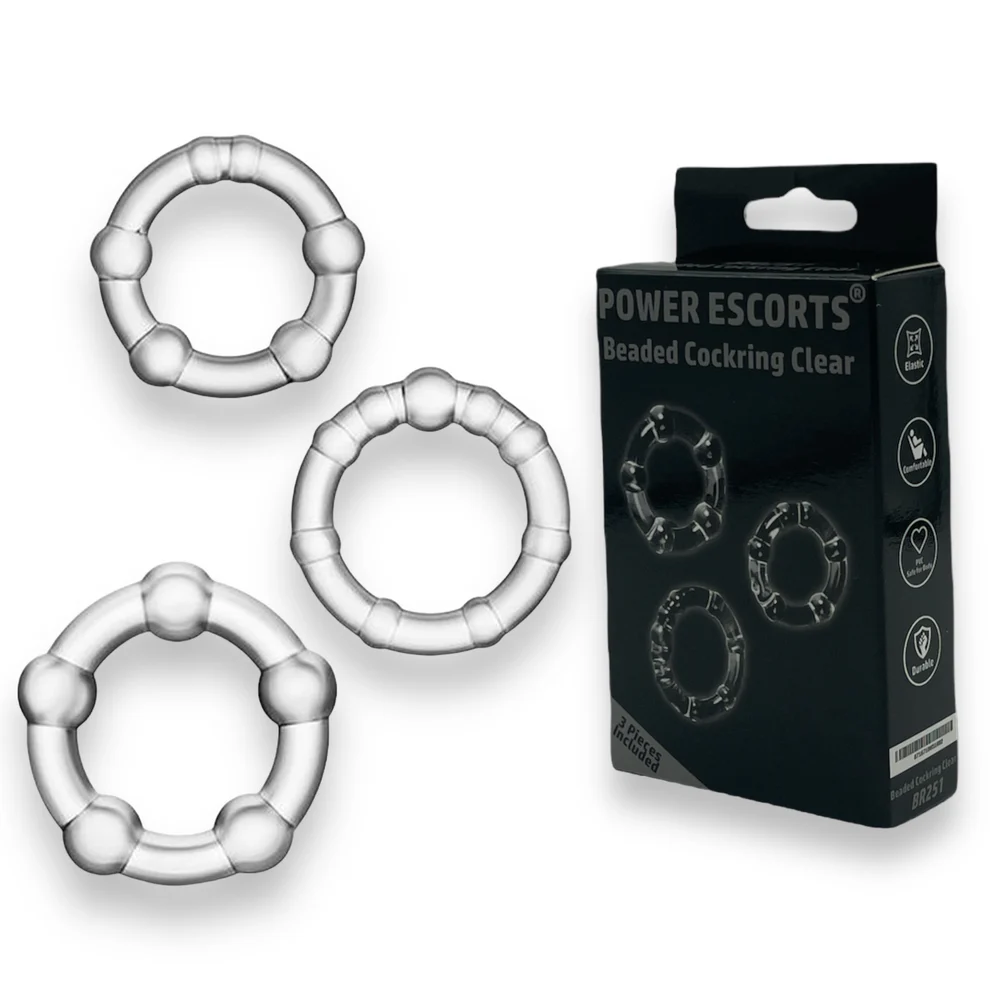 Power Escorts Beaded Cockring Clear