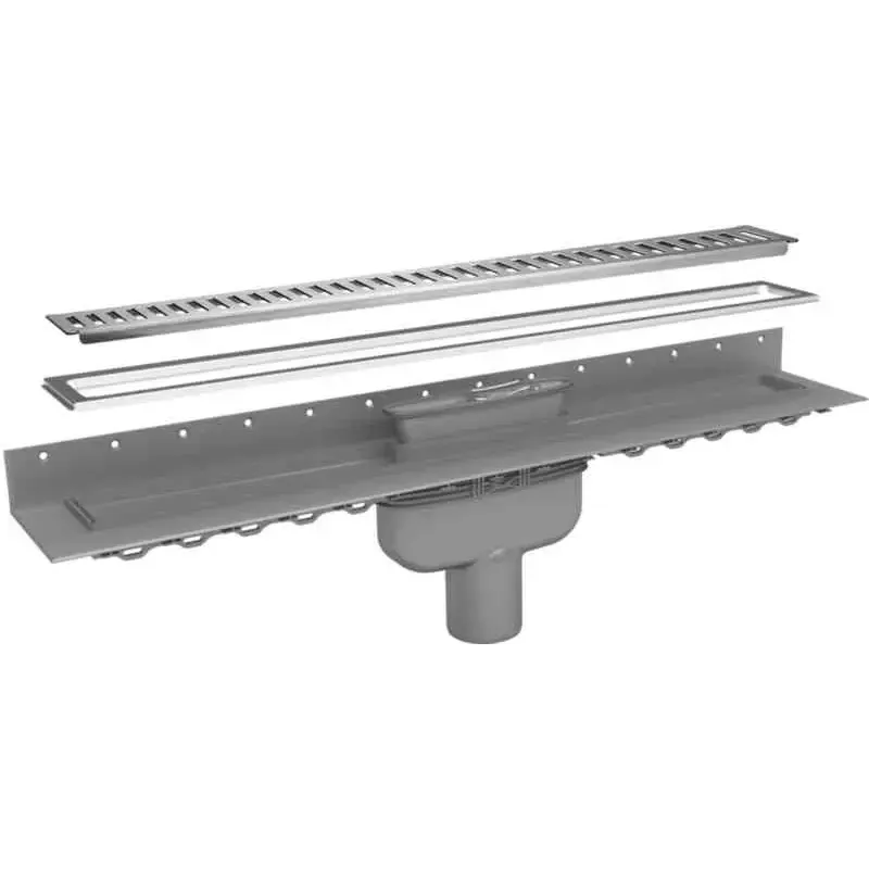 Purus Afløbsrendesæt 800mm Rib ø75 Mm Lodret