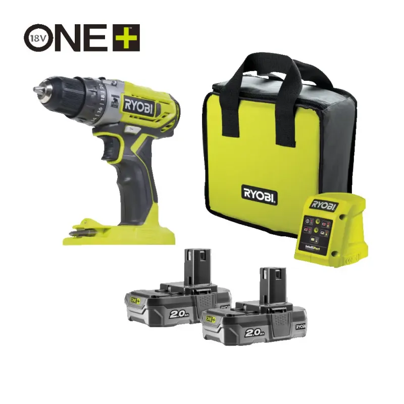 Ryobi Slagbore- Skruemaskine 18   One   R18pd2-220s