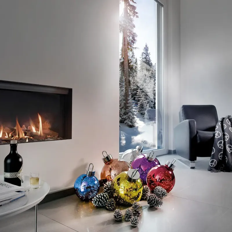 Sompex Dekorationskugle Ornament Røg Højde 20 Cm  Krom-smoke