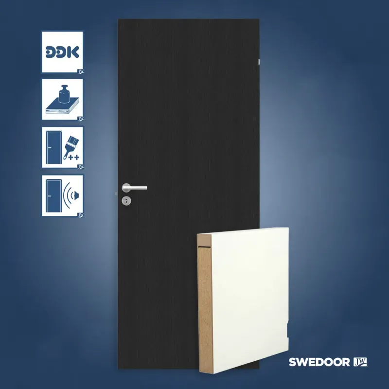 Swedoor Stable Gw Sort Malet Dør  Sort M9x21