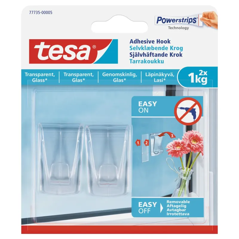Tesa Klæbekrog Til Transparente Overflader Og Glas    Kg    Stk